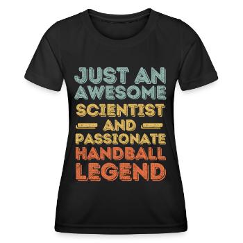 Scientist Handball retro - Women's Functional T-Shirt - black - Front - AI Model Female 172 light (172cm)