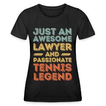 Lawyer Tennis retro - Women's Functional T-Shirt - black - Front - AI Model Female 172 light (172cm)