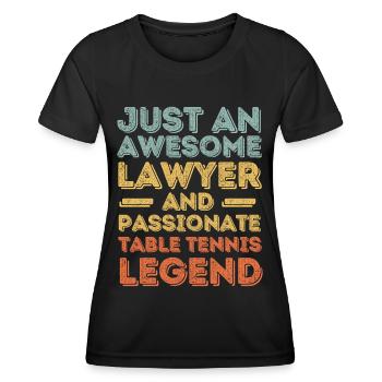 Anwalt Tischtennis retro - Frauen Funktions-T-Shirt - Schwarz - Vorne - AI Model Female 172 light (172cm)