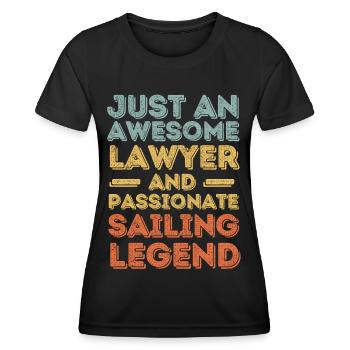 Lawyer sailing retro - Women's Functional T-Shirt - black - Front - AI Model Female 172 light (172cm)