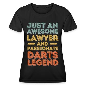 Lawyer Darts retro - Women's Functional T-Shirt - black - Front - AI Model Female 172 light (172cm)