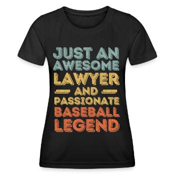 Anwalt Baseball retro - Frauen Funktions-T-Shirt - Schwarz - Vorne - AI Model Female 172 light (172cm)