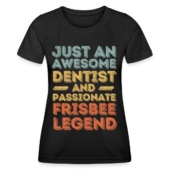 Dentist Frisbee retro - Women's Functional T-Shirt - black - Front - AI Model Female 172 light (172cm)
