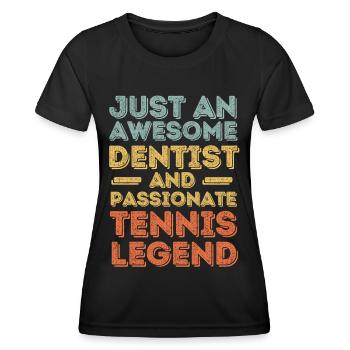 Dentist tennis retro - Women's Functional T-Shirt - black - Front - AI Model Female 172 light (172cm)