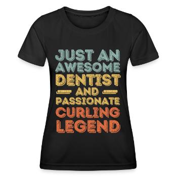 Dentist Curling retro - Women's Functional T-Shirt - black - Front - AI Model Female 172 light (172cm)