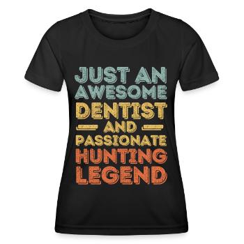 Dentist chasse rétro - T-shirt sport Femme - noir - Devant - AI Model Female 172 light (172cm)