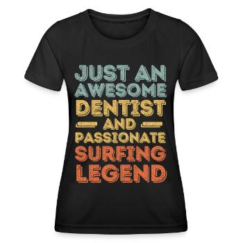 Dentiste Surf rétro - T-shirt sport Femme - noir - Devant - AI Model Female 172 light (172cm)