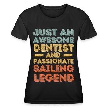 Dentiste voile rétro - T-shirt sport Femme - noir - Devant - AI Model Female 172 light (172cm)