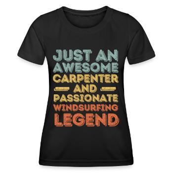 Zimmermann Windsurfen retro - Frauen Funktions-T-Shirt - Schwarz - Vorne - AI Model Female 172 light (172cm)