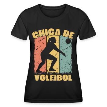 Women Volleyball retro - Women's Functional T-Shirt - black - Front - AI Model Female 172 light (172cm)