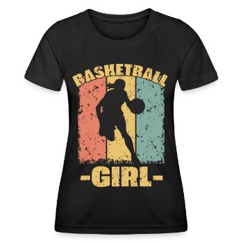 Basketball féminin rétro - T-shirt sport Femme - noir - Devant - AI Model Female 172 light (172cm)