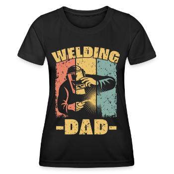 Welding dad retro - Women's Functional T-Shirt - black - Front - AI Model Female 172 light (172cm)