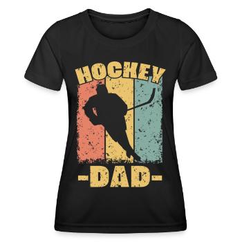 Eishockey Papa retro - Frauen Funktions-T-Shirt - Schwarz - Vorne - AI Model Female 172 light (172cm)