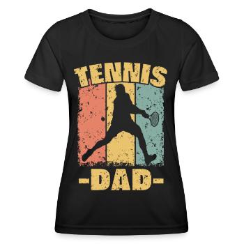 Papa de tennis rétro - T-shirt sport Femme - noir - Devant - AI Model Female 172 light (172cm)
