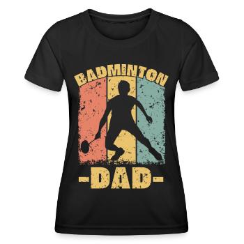 Badminton dad retro - Women's Functional T-Shirt - black - Front - AI Model Female 172 light (172cm)