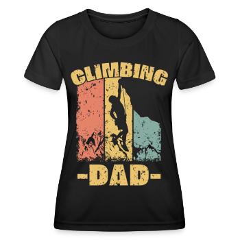 Escalade papa rétro - T-shirt sport Femme - noir - Devant - AI Model Female 172 light (172cm)