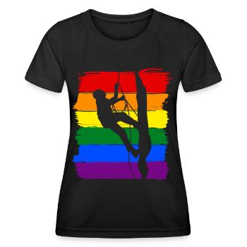 Klettern LGBT Pride - Frauen Funktions-T-Shirt - Schwarz - Vorne - AI Model Female 172 light (172cm)