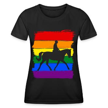 Horse-riding LGBT Pride - Women's Functional T-Shirt - black - Front - AI Model Female 172 light (172cm)