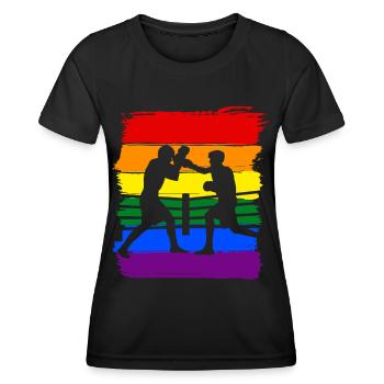 Boxen LGBT Pride - Frauen Funktions-T-Shirt - Schwarz - Vorne - AI Model Female 172 light (172cm)