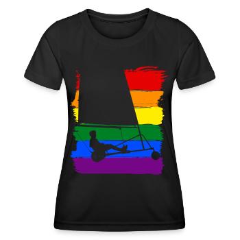 Sand-yachting LGBT Pride - Frauen Funktions-T-Shirt - Schwarz - Vorne - AI Model Female 172 light (172cm)