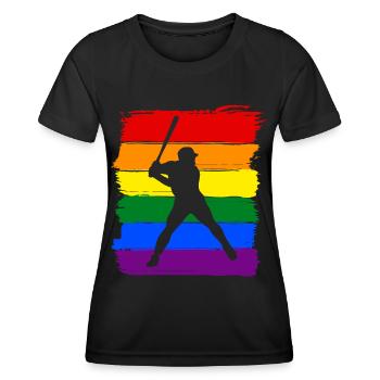 Baseball LGBT Pride - Frauen Funktions-T-Shirt - Schwarz - Vorne - AI Model Female 172 light (172cm)