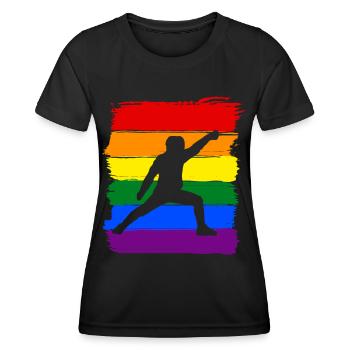 Fechten LGBT Pride - Frauen Funktions-T-Shirt - Schwarz - Vorne - AI Model Female 172 light (172cm)