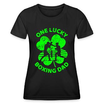 Boxe trèfle de la Saint-Patrick - T-shirt sport Femme - noir - Devant - AI Model Female 172 light (172cm)