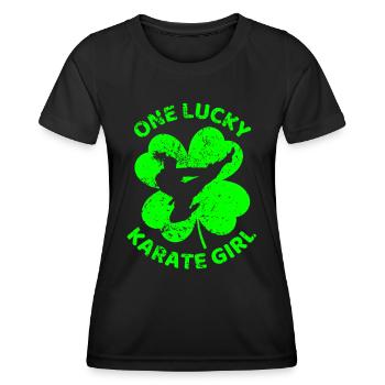 Le trèfle de la Saint-Patrick de karaté - T-shirt sport Femme - noir - Devant - AI Model Female 172 light (172cm)