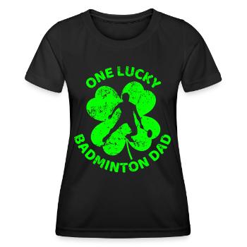 Badminton Trèfle de la Saint-Patrick - T-shirt sport Femme - noir - Devant - AI Model Female 172 light (172cm)