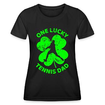 Tennis St. Patrick’s day shamrock - T-shirt sport Femme - noir - Devant - AI Model Female 172 light (172cm)