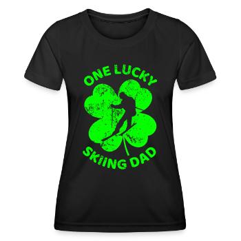 Ski Trèfle de la Saint-Patrick - T-shirt sport Femme - noir - Devant - AI Model Female 172 light (172cm)