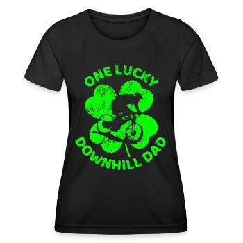 Radfahren St. Patrick's Day Kleeblatt - Frauen Funktions-T-Shirt - Schwarz - Vorne - AI Model Female 172 light (172cm)