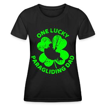 Parapente Trèfle de la Saint-Patrick - T-shirt sport Femme - noir - Devant - AI Model Female 172 light (172cm)