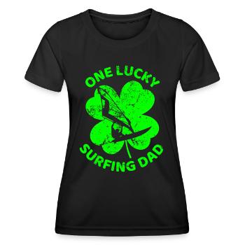 Windsurfen St. Patrick's Day Kleeblatt - Frauen Funktions-T-Shirt - Schwarz - Vorne - AI Model Female 172 light (172cm)