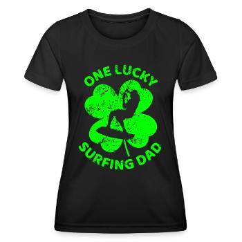Surf Trèfle de la Saint-Patrick - T-shirt sport Femme - noir - Devant - AI Model Female 172 light (172cm)