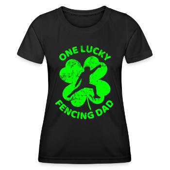 Escrime du trèfle de la Saint-Patrick - T-shirt sport Femme - noir - Devant - AI Model Female 172 light (172cm)