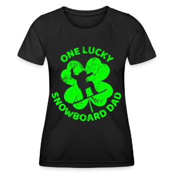 Snowboard Trèfle de la Saint-Patrick - T-shirt sport Femme - noir - Devant - AI Model Female 172 light (172cm)