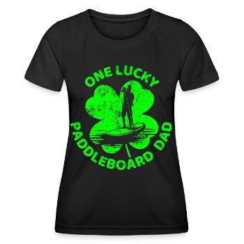 Paddleboard Trèfle de la Saint-Patrick - T-shirt sport Femme - noir - Devant - AI Model Female 172 light (172cm)