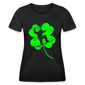 Snowboard Trèfle de la Saint-Patrick - T-shirt sport Femme - noir - Devant - AI Model Female 172 light (172cm)