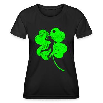Volleyball Trèfle de la Saint-Patrick - T-shirt sport Femme - noir - Devant - AI Model Female 172 light (172cm)