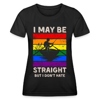 Pêche : les droits LGBT - T-shirt sport Femme - noir - Devant - AI Model Female 172 light (172cm)