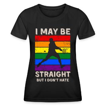Tennis Droits LGBT - T-shirt sport Femme - noir - Devant - AI Model Female 172 light (172cm)
