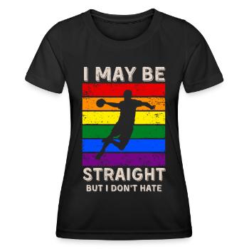 Handball Droits LGBT - T-shirt sport Femme - noir - Devant - AI Model Female 172 light (172cm)