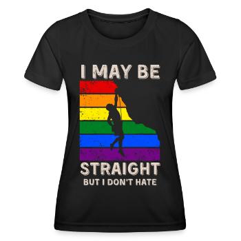 Escalader les droits LGBT - T-shirt sport Femme - noir - Devant - AI Model Female 172 light (172cm)