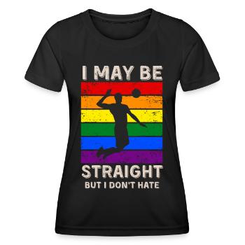 Volleyball Droits LGBT - T-shirt sport Femme - noir - Devant - AI Model Female 172 light (172cm)