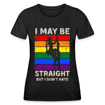 Escalader les droits LGBT - T-shirt sport Femme - noir - Devant - AI Model Female 172 light (172cm)