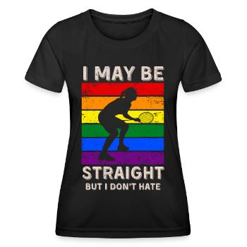 Droits LGBT au badminton - T-shirt sport Femme - noir - Devant - AI Model Female 172 light (172cm)