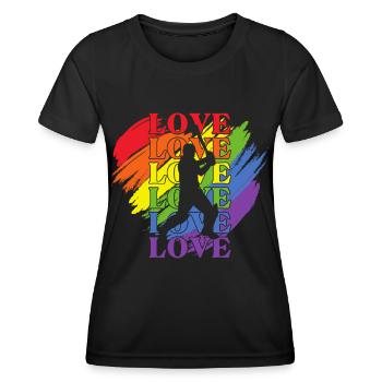 Cricket LGBT Pride - Frauen Funktions-T-Shirt - Schwarz - Vorne - AI Model Female 172 light (172cm)