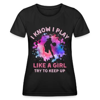 Women Basketball Girl - Women's Functional T-Shirt - black - Front - AI Model Female 172 light (172cm)