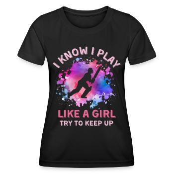 Women Cricket Girl - Women's Functional T-Shirt - black - Front - AI Model Female 172 light (172cm)